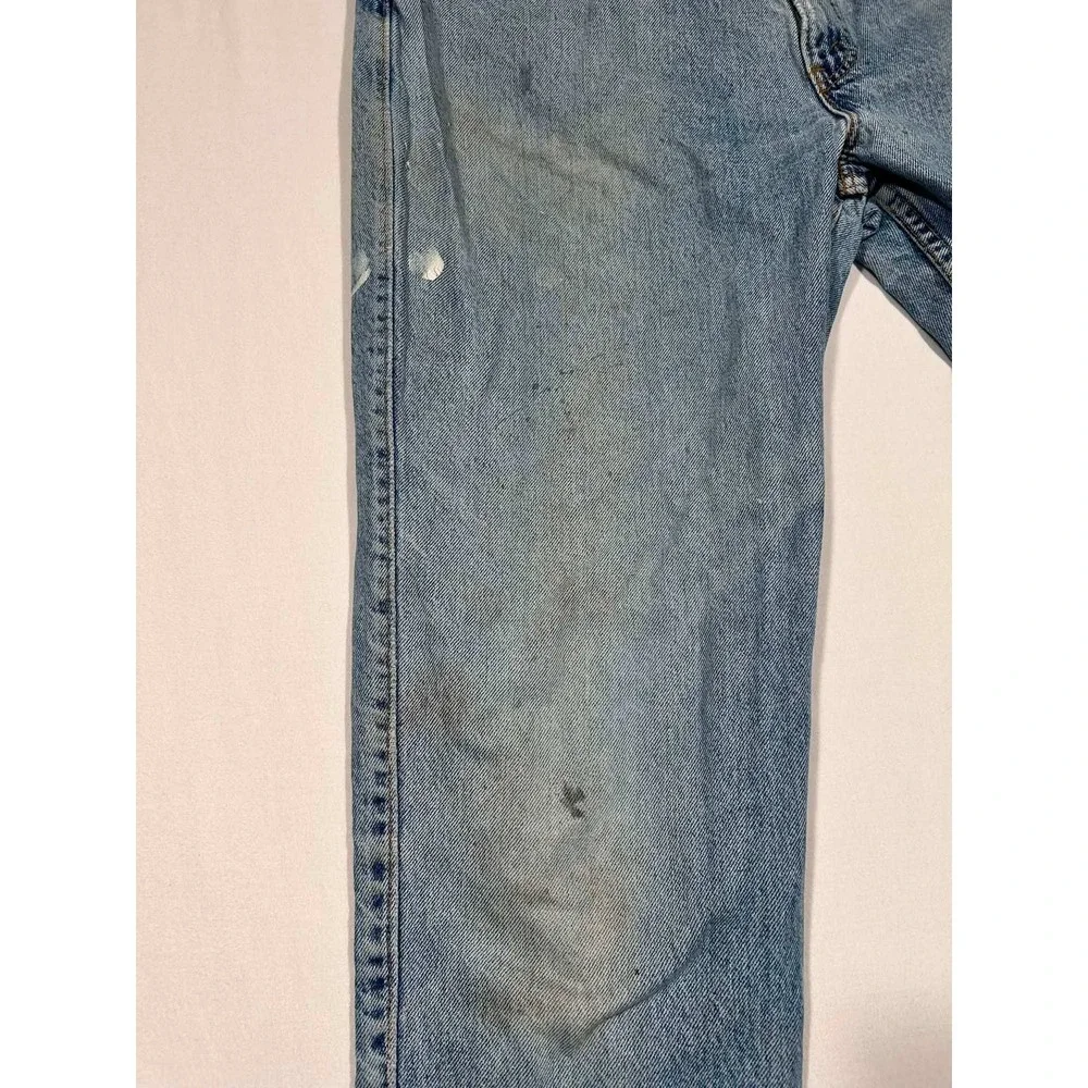 Vintage Levis 545 Loose Fit Jeans 34x32 Light Wash Orange Tab Made in USA Denim